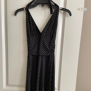 BCBG Maxazria- Black Polka Dots Cocktail Dress XS